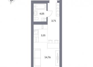 Продаю квартиру студию, 25.9 м2, Новосибирск, улица Державина, 50, метро Маршала Покрышкина