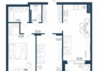 Продается двухкомнатная квартира, 68.5 м2, Воронежская область, Московский проспект, 66