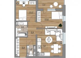 Продается 3-ком. квартира, 70 м2, Карелия