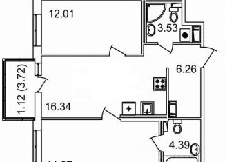 Продаю 2-ком. квартиру, 57.2 м2, Санкт-Петербург, Приморский район, Белоостровская улица, 10к2