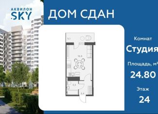 Квартира на продажу студия, 24.8 м2, Санкт-Петербург, Невский район, Русановская улица, 20к3