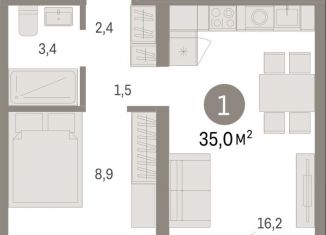 Продаю 1-ком. квартиру, 35 м2, Новосибирск, метро Заельцовская, улица Аэропорт, 88