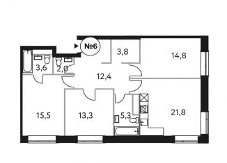 Продаю 3-ком. квартиру, 92.5 м2, Москва, Винницкая улица, 8к4