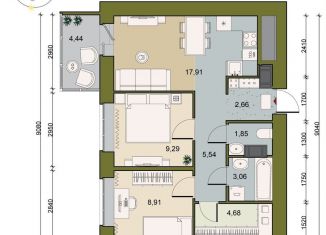 Продаю 2-ком. квартиру, 55.2 м2, Ленинградская область