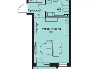 Продам квартиру студию, 26.4 м2, деревня Новосергиевка