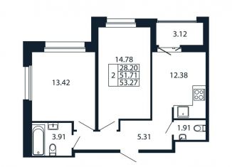 Продается 2-комнатная квартира, 54.8 м2, городской посёлок Новоселье