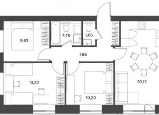 Продается 3-ком. квартира, 67.1 м2, Ульяновск, Заволжский район