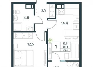 Продаю 1-комнатную квартиру, 39.1 м2, Забайкальский край