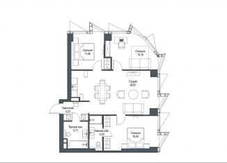 Продажа трехкомнатной квартиры, 86.9 м2, Москва