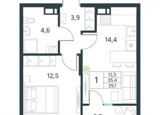 Продажа однокомнатной квартиры, 39.1 м2, Забайкальский край