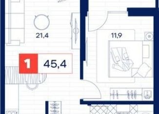 Продам 1-ком. квартиру, 45.4 м2, Тюмень, Пышминская улица, 216А