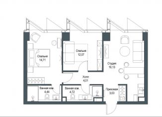 Продается 2-ком. квартира, 62.1 м2, Москва, ЖК Фили Сити