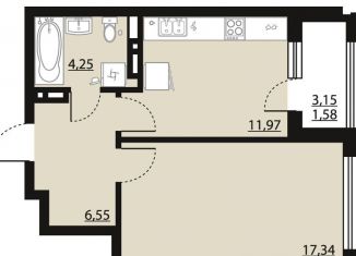 Продается 1-ком. квартира, 41.7 м2, Воронеж, Центральный район