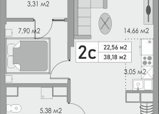 Продается 2-ком. квартира, 38.2 м2, Оренбург, жилой комплекс Металлист, 7, Центральный район