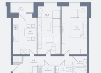 Продаю 2-комнатную квартиру, 59.1 м2, Тверь, Заволжский район, 1-й переулок Вагонников, 2Б