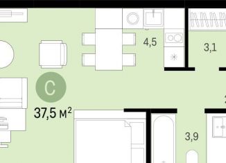 Продаю квартиру студию, 37.5 м2, Новосибирск, жилой комплекс Авиатор, 2