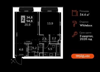 Продаю двухкомнатную квартиру, 54.6 м2, Москва, 3-й Хорошёвский проезд, 3А, метро Беговая