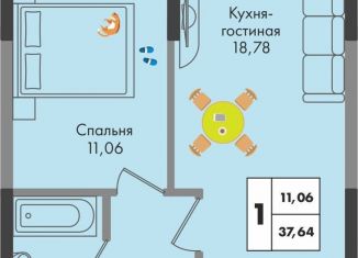 Продажа 1-комнатной квартиры, 37.6 м2, Краснодар, улица имени Генерала Брусилова, 5лит1.2