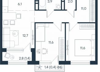 Продам 3-комнатную квартиру, 60.7 м2, Пермский край