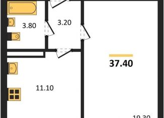 Продам однокомнатную квартиру, 37.4 м2, село Ямное, улица Генерала Черткова, 2