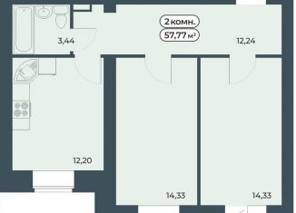 2-комнатная квартира на продажу, 57.8 м2, Красноярск, Советский район