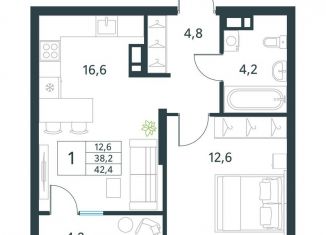 Продается однокомнатная квартира, 42.4 м2, Забайкальский край