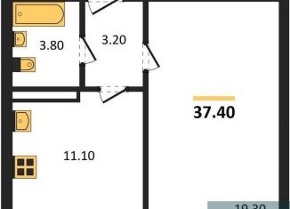 Продается однокомнатная квартира, 37.4 м2, село Ямное, улица Генерала Черткова, 2