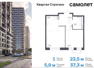 Продается 1-ком. квартира, 37.3 м2, Московская область, жилой комплекс Квартал Строгино, к2