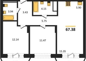 Продаю двухкомнатную квартиру, 67.4 м2, Новосибирск, Кедровая улица, с45к1