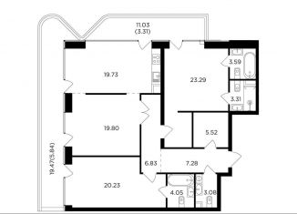 Продается трехкомнатная квартира, 125.9 м2, Москва, жилой комплекс Форивер, 10