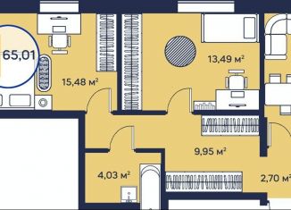 Продажа 2-ком. квартиры, 65 м2, Тюмень, улица Менжинского, 60