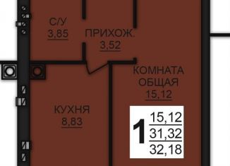 Продаю 1-ком. квартиру, 32.2 м2, Ивановская область