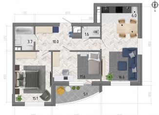 Продажа 3-ком. квартиры, 67.2 м2, Воронеж, улица Фёдора Тютчева, 93/4, ЖК Микрорайон Боровое