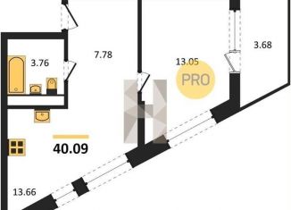 Продам 1-ком. квартиру, 40.1 м2, Воронеж, набережная Чуева, 7