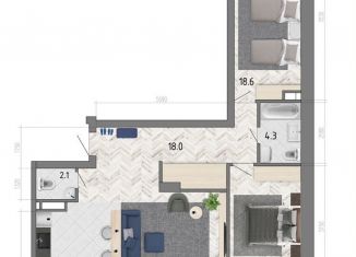 Продается 3-комнатная квартира, 97.8 м2, Воронеж, улица Фёдора Тютчева, 93/4, ЖК Микрорайон Боровое