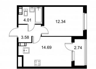 Продается 1-комнатная квартира, 36 м2, Санкт-Петербург