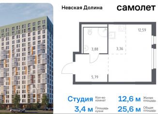 Продаю квартиру студию, 25.6 м2, Ленинградская область, Невская Долина, к1.2