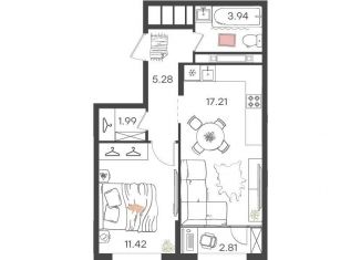 Продается однокомнатная квартира, 42.7 м2, Нижний Новгород