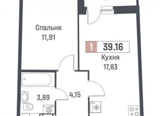 Продается 1-комнатная квартира, 37.8 м2, Ленинградская область