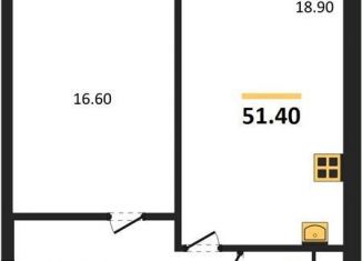 Продается однокомнатная квартира, 51.4 м2, Новосибирская область, микрорайон Околица, 11С