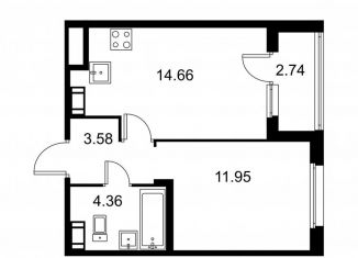 Продажа 1-ком. квартиры, 35.9 м2, Санкт-Петербург