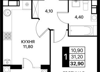 Продажа 1-ком. квартиры, 32.9 м2, Ростовская область