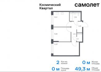 Двухкомнатная квартира на продажу, 49.3 м2, Королёв