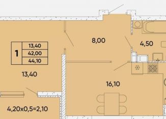 Продам 1-комнатную квартиру, 45 м2, Ростов-на-Дону, проспект 40-летия Победы, 111/3