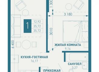 Продажа 1-ком. квартиры, 35.7 м2, Краснодарский край