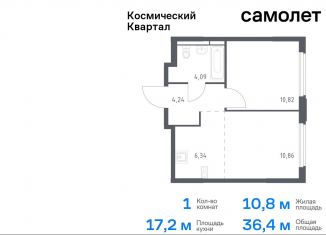 Продам однокомнатную квартиру, 36.4 м2, Королёв