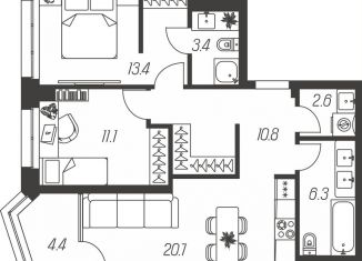 Продаю 2-комнатную квартиру, 72.7 м2, Тула, улица Михеева, 9