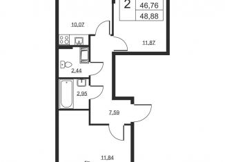 Продаю 2-ком. квартиру, 48.9 м2, Ленинградская область