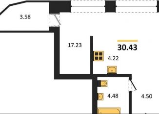 Продаю квартиру студию, 30.4 м2, Новосибирск