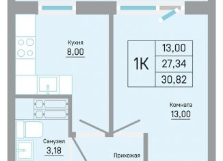 Продам однокомнатную квартиру, 30.8 м2, Пермь